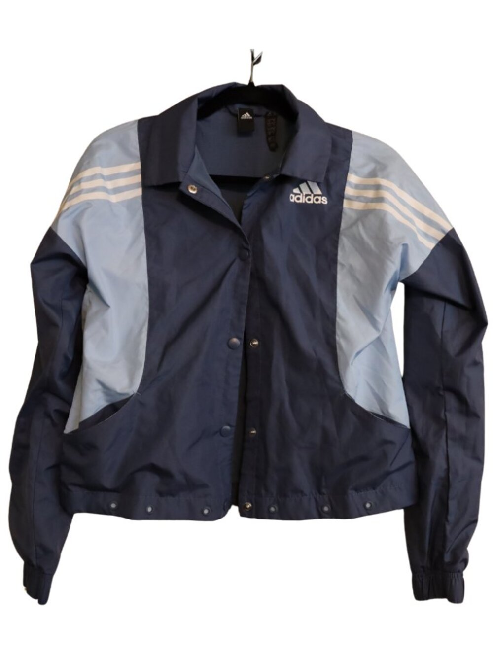 adidas Women’s Lightweight 3-Stripes Collared Snap Jacket Tech Ink Blue XS